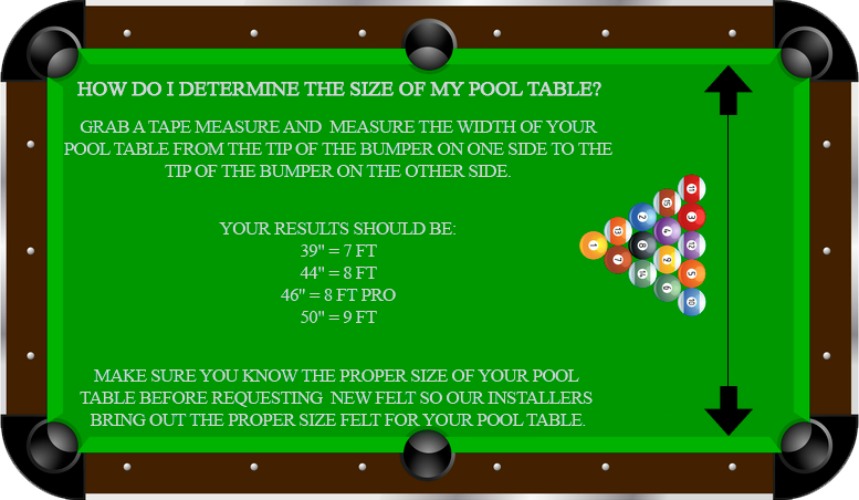 Sacramento Pool Table Dimensions